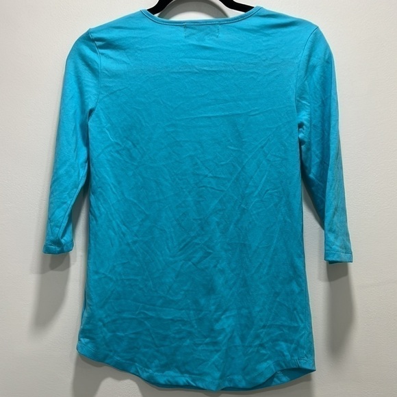 𝅺wishing You A Very Magical Season Palm Tree Flamingo Top size Petite Medium - Picture 3 of 9